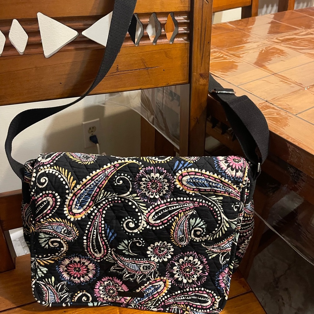 Vera Bradley Black Floral Paisley Crossbody Bag